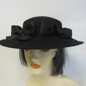 Black Wool Hat Wide Brim Hat