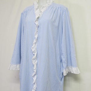 Seersucker Housecoat House Dress Seersucker Summer Robe Large Long