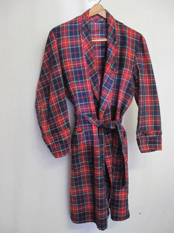 Mad Men Plaid Robe 1950's Robe Mad Men Robe Medium