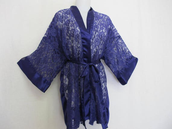 Victoria's Secret Kimono Robe Dressing Gown Lace … - image 2