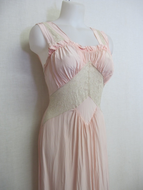 1930's Nightgown Rayon nightgown Blush Pink XS/Sma