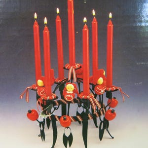 Swedish Metal Christmas Candle Holder: Vintage Toarp Crown, Yule Ornaments