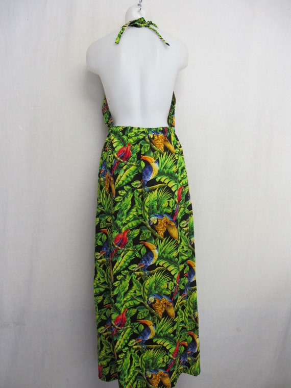 Hawaiian Dress Sun Dress Halter Top Backless Flor… - image 5