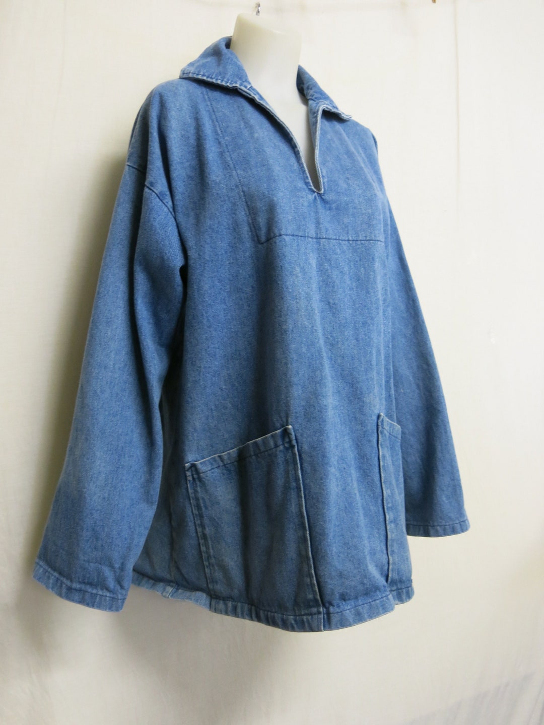 Denim Cotton Smock Work Shirt Denim Ireland KINSDALE Smocks L Etsy