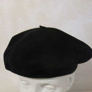 Vintage French Black Beret Wool Beret image 2