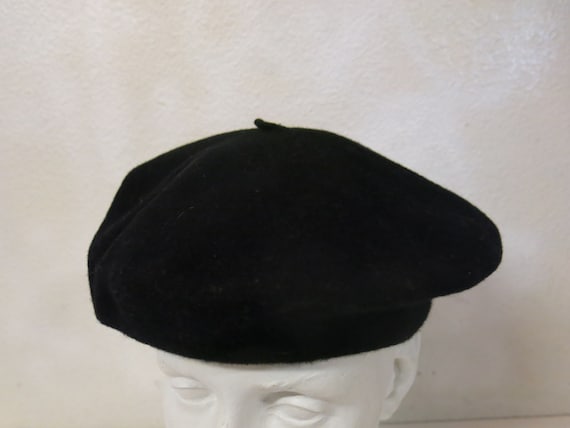 Vintage French Black Beret  Wool Beret - image 2