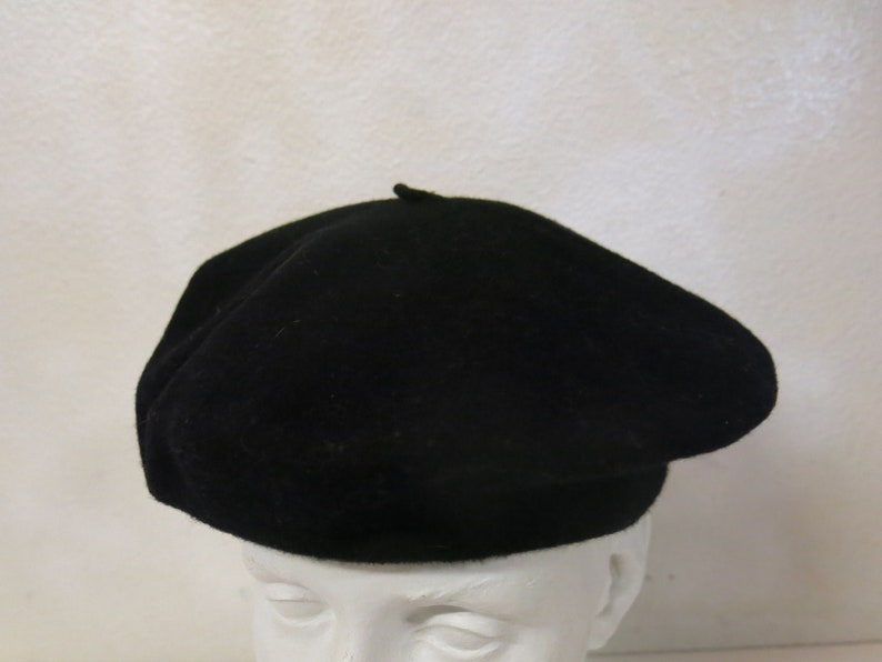 Vintage French Black Beret Wool Beret image 2