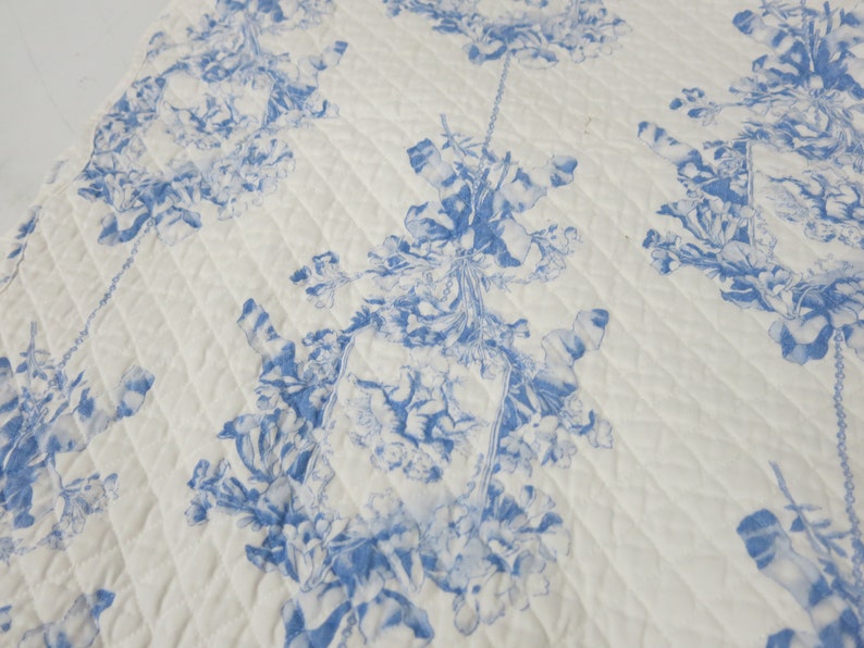 Cotton Quilted Baby Blanket Peacock Alley Crib Blanket Toile Baby