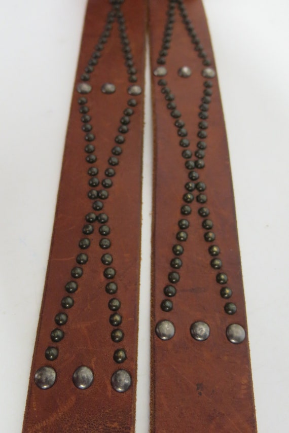 Brown Leather Belt Brown Boho Hippie Belt For Jea… - image 6