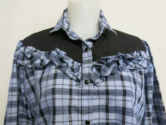 Cowgirl Blouse H Bar C Shirt Plaid Shirt Western … - image 6