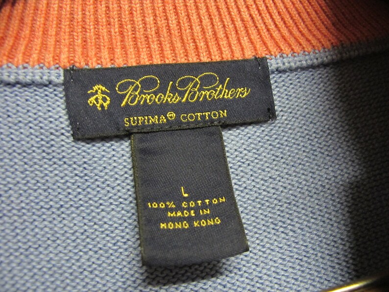 Argyle Pullover Sweater Brooks Brothers Retro Sweater Zipper Pima Cotton image 6