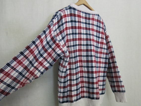 1990 Plaid Cotton Sweater Preppy Sweater Summer S… - image 6