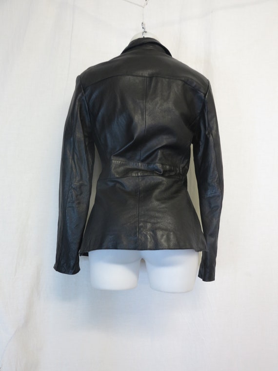 Black Leather Jacket  Black Leather Blazer Wilson… - image 7