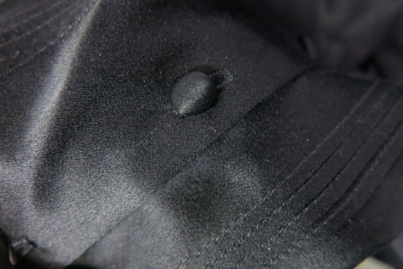 Black Satin Blouse Cropped Short Sleeve Blouse - image 7