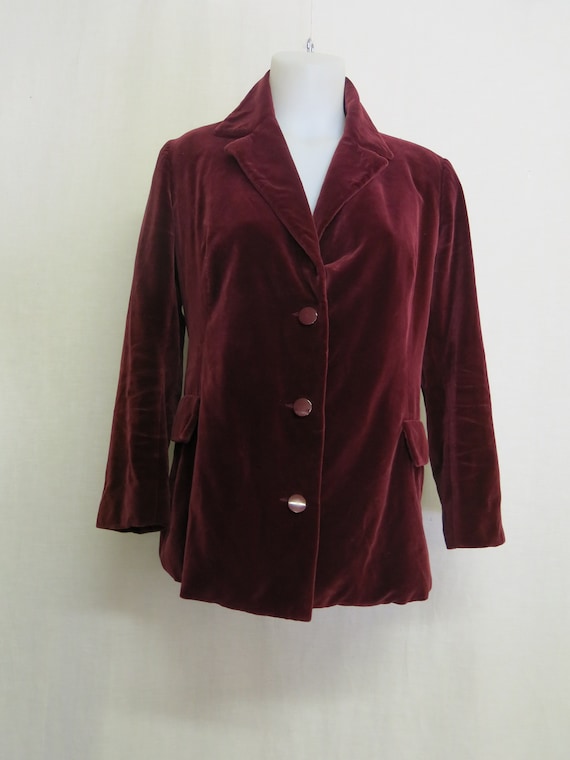 GIVENCHY Nouvelle Boutique Velvet Jacket Burgundy… - image 3