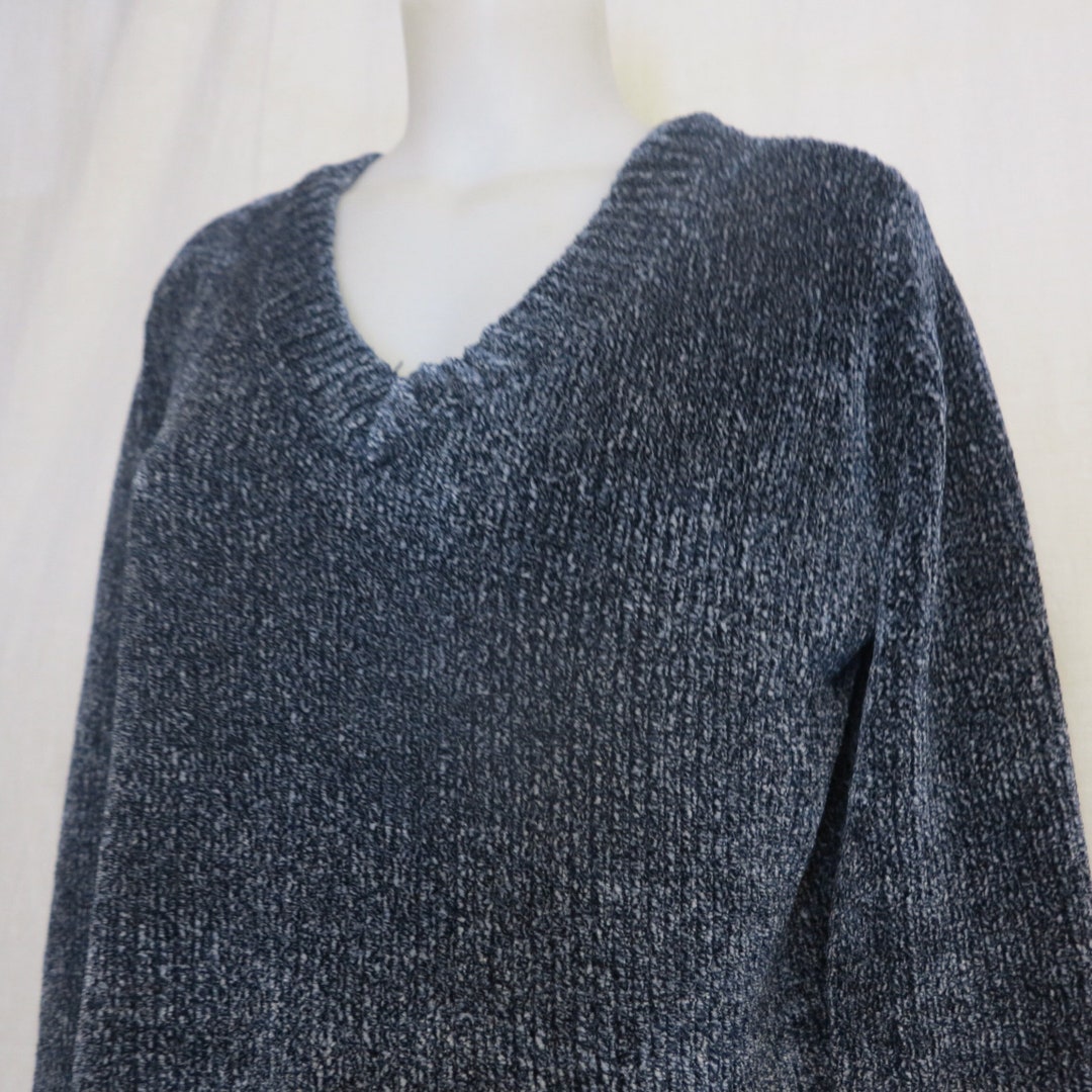 Chenille Sweater Tunic Bulky Oversize Sweater ORVIS Soft Plush Oversize Slate Blue Medium Etsy