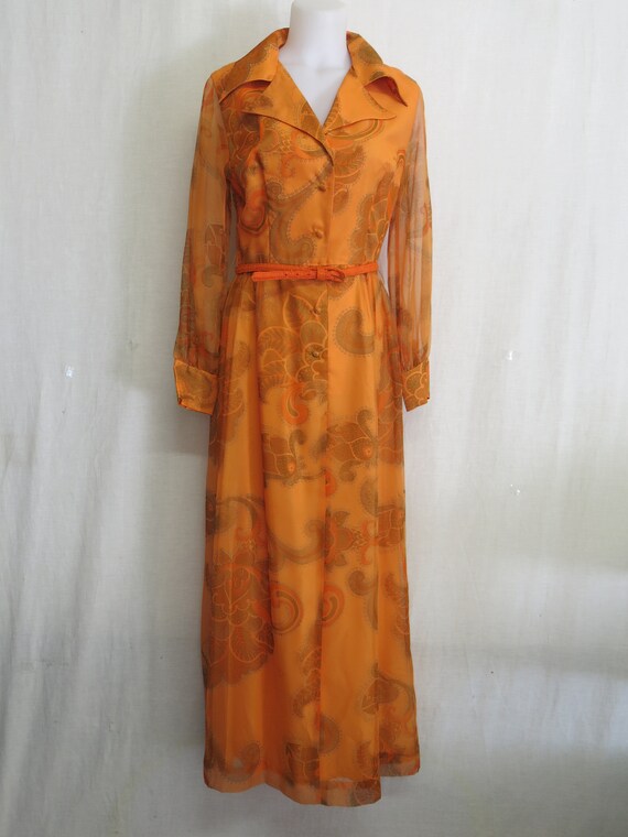 Alfred Shaheen Hawaiian MAXI Dress Silk Chiffon M… - image 4