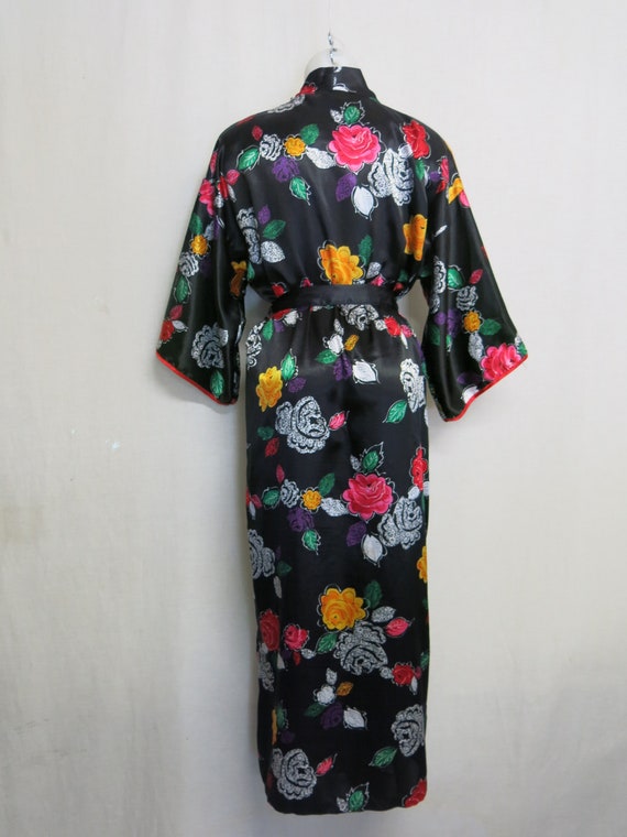 Kimono Robe Floral Satin Robe Full length Loungew… - image 7