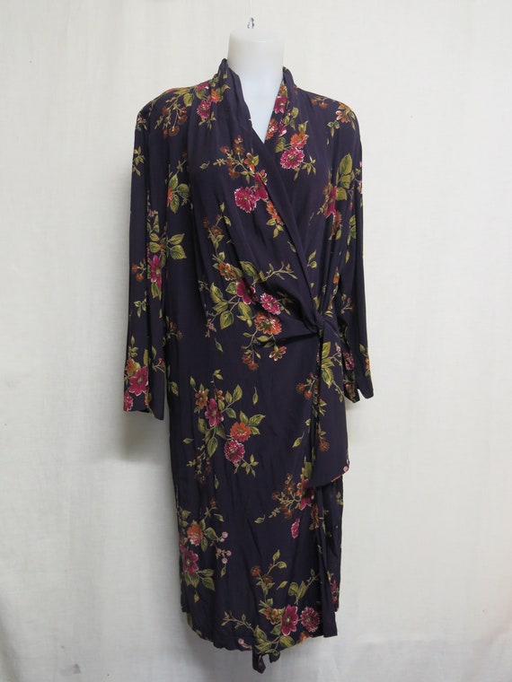Kimono Robe Short Robe Rayon Housecoat Peignoir P… - image 3