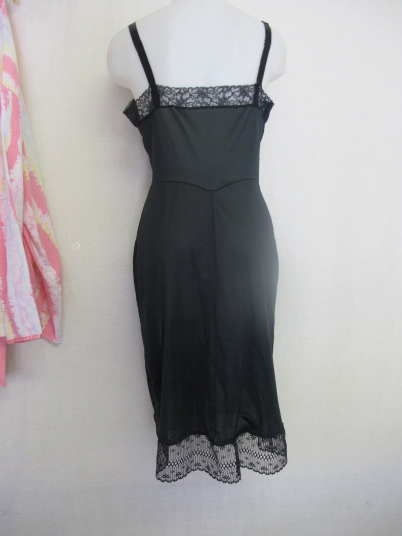 Mad Men Black Slip 1960s Slip Pin up Slip Goth Slip 36