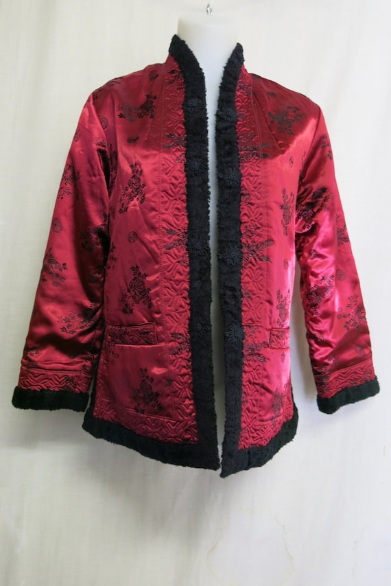 vintage embloiderd china jacket 美品 Vintage Chinese Dragon & Phoenix Peking Knot Silk