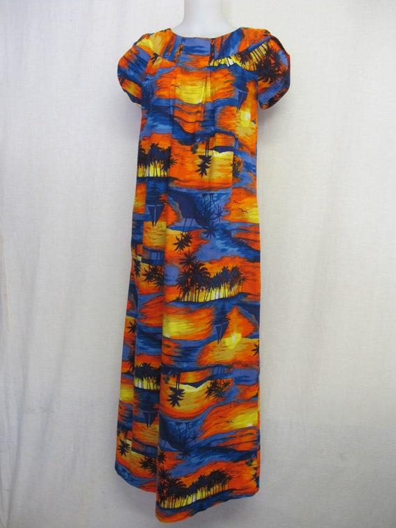 Hawaiian Dress Muumuu Cotton Neon Colors