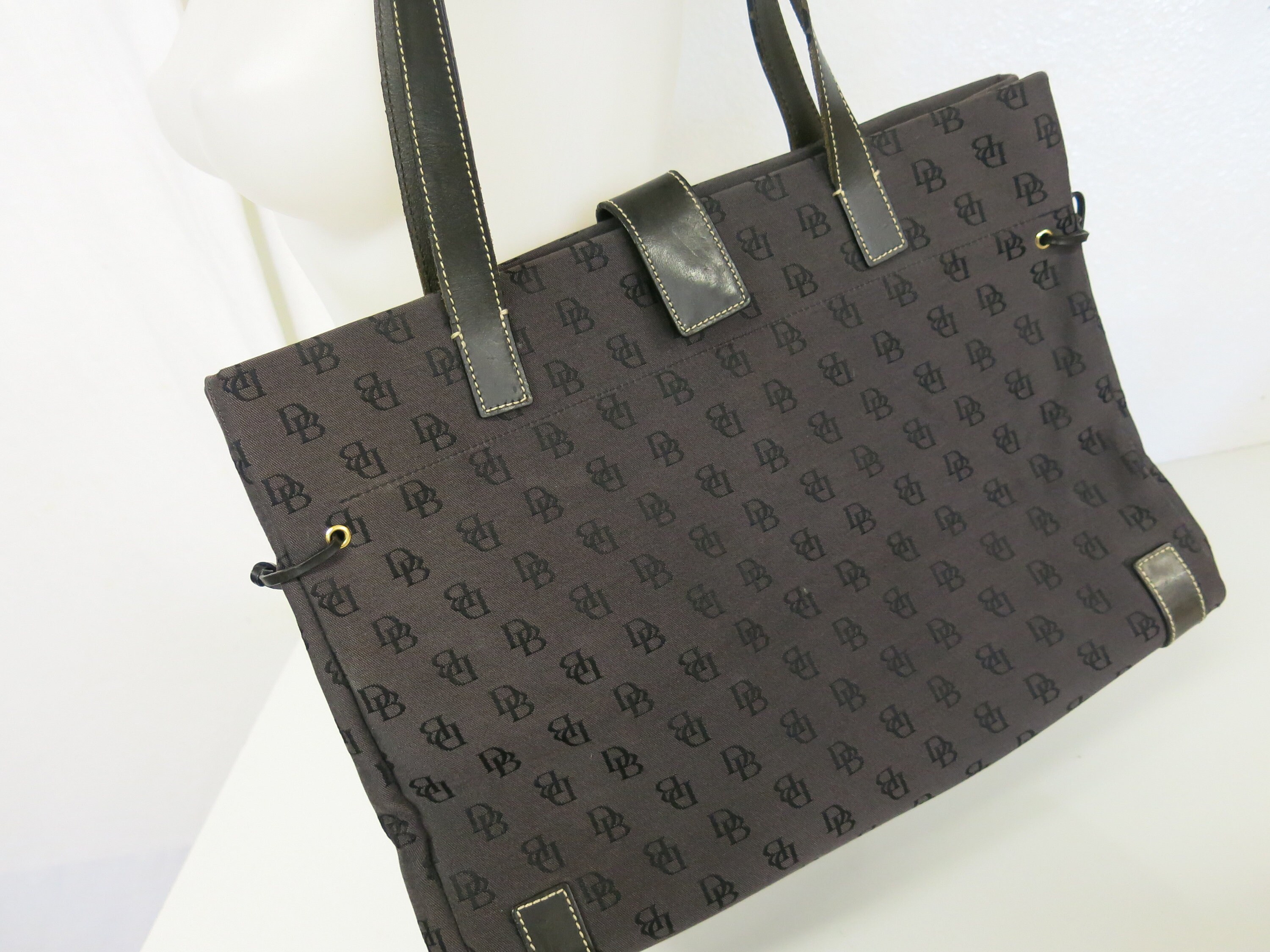 Dooney and Bourke Handbag Tote Shopper Canvas Logo Fabric