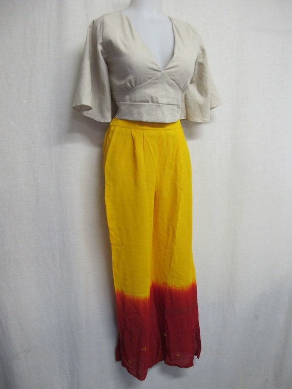 Palazzo Baggy Pants Wide Leg Harem Pants Ombre Ra… - image 7