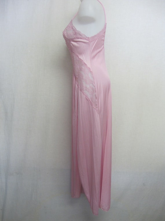 Nylon Nightgown Long Rose Quartz Nightgown Pink N… - image 4