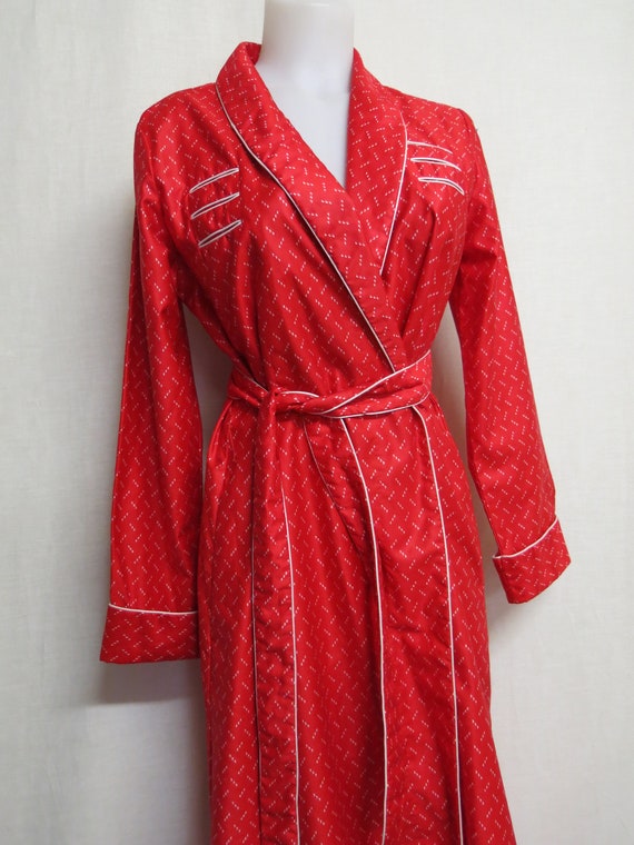 Red Cotton Robe Wrap Around Full Length Cotton Rob