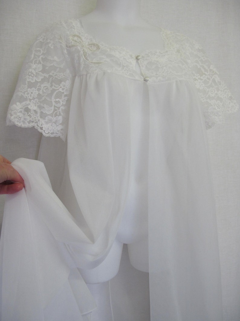 White Lace Peignoir Sheer White Robe 1960s Robe Bridal - Etsy