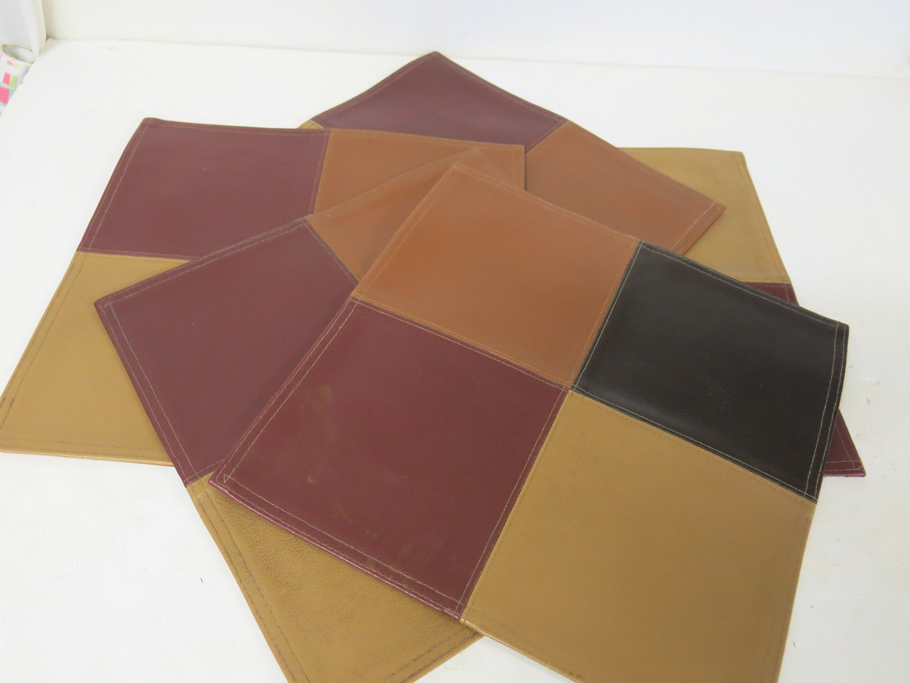 Faux Leather Placemats Mid Century Modern Placemats 1960's Etsy