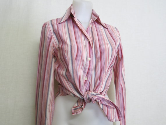 ETRO Cotton Blouse Shirt Striped Cotton Blouse Sm… - image 3