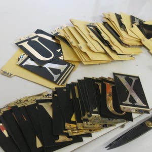 Gold Press On Letters Large 4&quot; Mid Century Shiny Gold Letters Huge LOT 200+