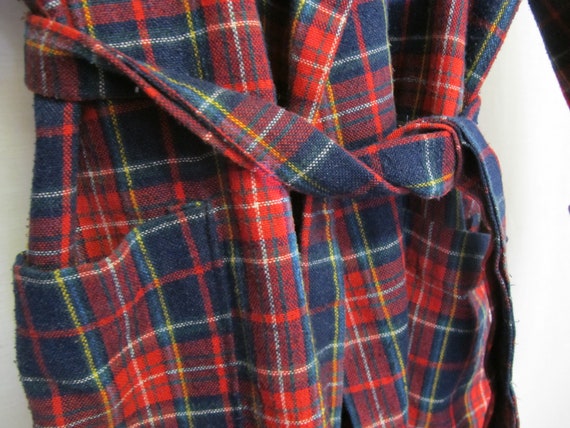 Mad Men Wool Plaid Robe 1950's Robe Mad Men Robe … - image 6