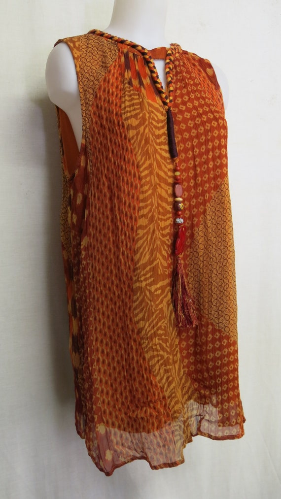 Cotton Boho Tunic Blouse Peasant Tunic Hippie Blo… - image 4