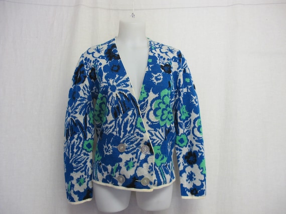 Floral Cardigan Sweater Spring Jacquard Sweater Ca