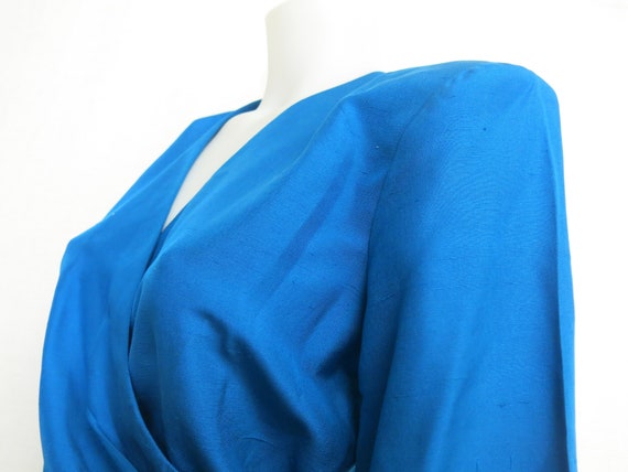 Albert Nipon Boutique Silk Blouse Royal Blue Blou… - image 5