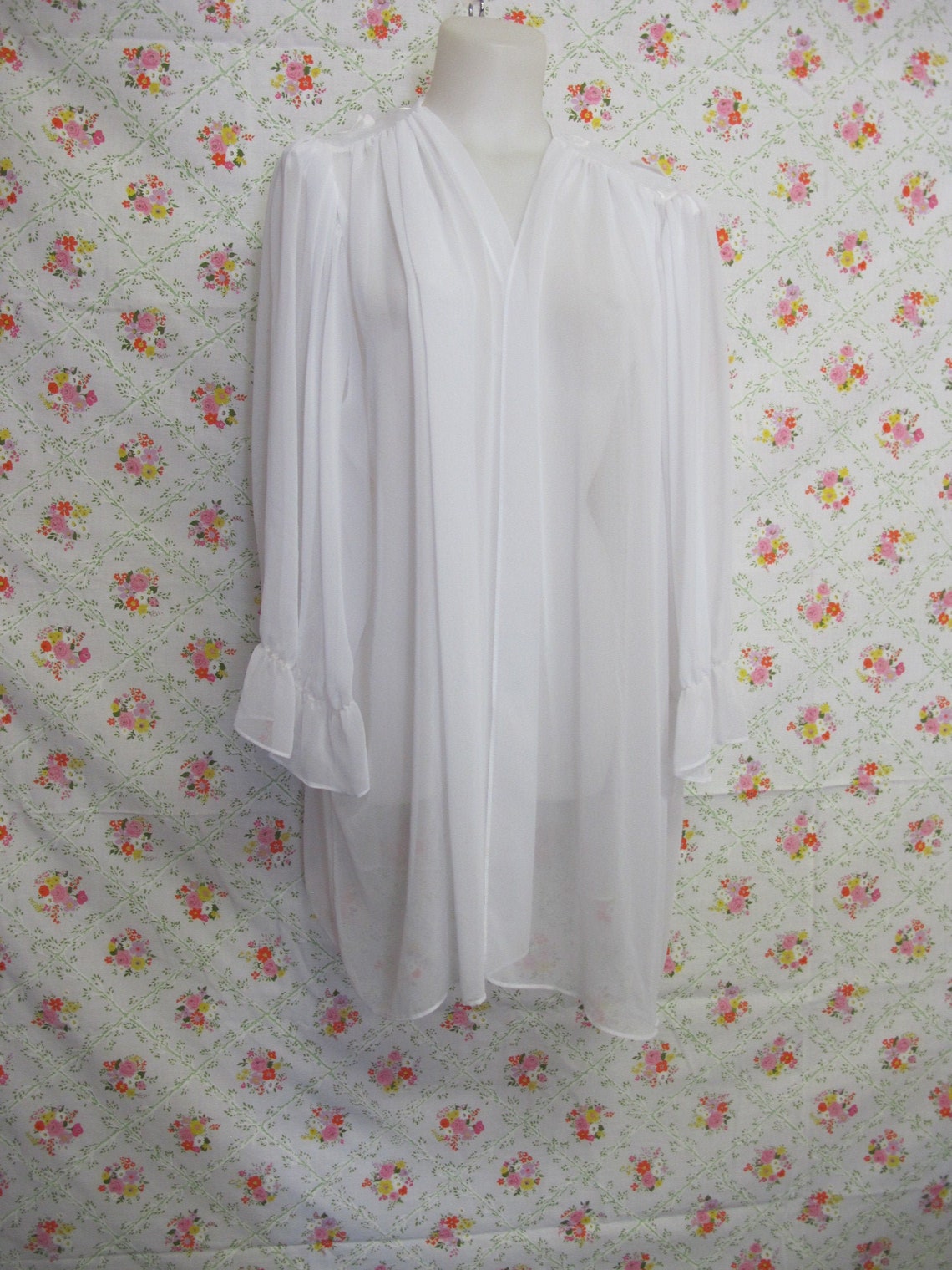 Chiffon Robe Short White Peignoir Sheer Nylon Robe - Etsy