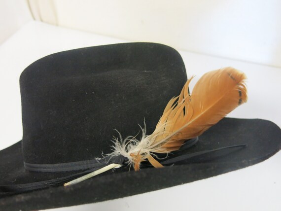 Vintage Black Cowboy Hat Silver Spur 