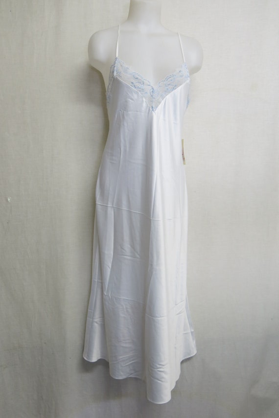 White Satin Nightgown JONQUIL In Bloom New with Tags - Gem