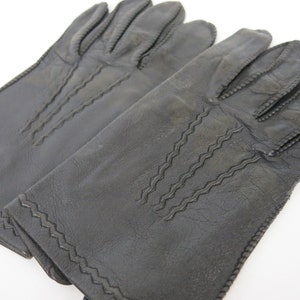 SCHOTT N.Y.C 1980s Men Winter GLOVES & Logo ~ Black Leather