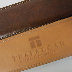 TRAFALGAR Leather Belt Brown Men's Belt Size 40 Handmade in USA image 6