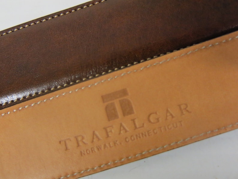 TRAFALGAR Leather Belt Brown Men's Belt Size 40 Handmade in USA image 6