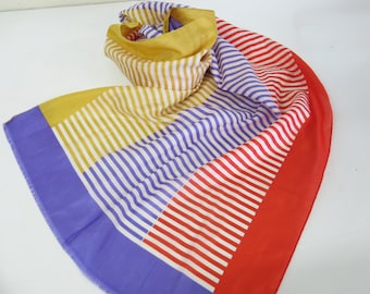 Long Silk Scarf Designer Scarf Stripe Michael Robichaud