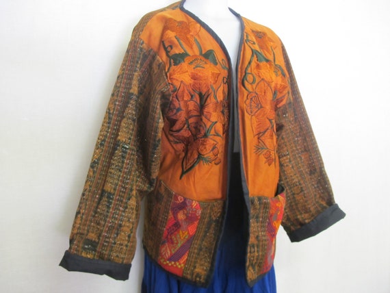 Guatemalan Embroidery Jacket Art to Wear Fall Col