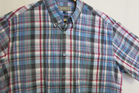 Madras Plaid Cotton Shirt Indian Madras Shirt Vin… - image 4