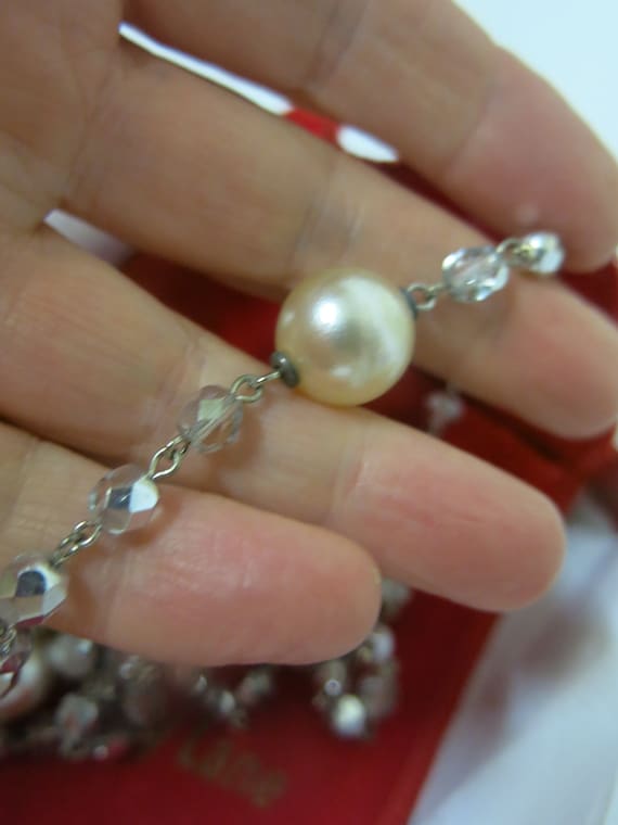 Kenneth Jay Lane Necklace Faux Pearl and Crystal … - image 5
