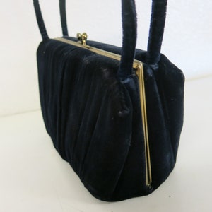 Velvet Purse Handbag 1940&#39;s Dress Up Midnight Blue