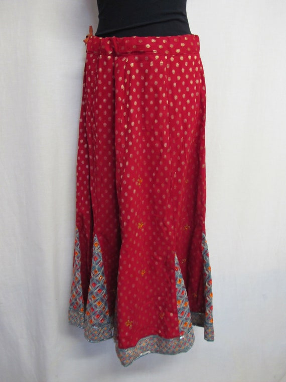 Boho Skirt Hippie Skirt Indian Skirt Metallic Emb… - image 4